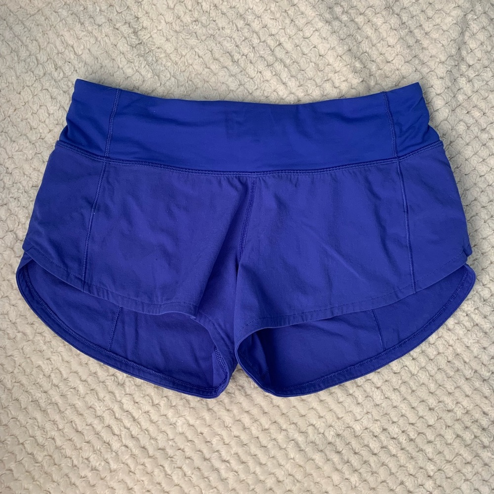 Blue Lululemon Speed Up Shorts